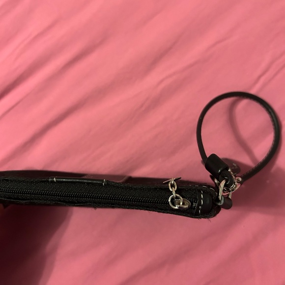 Coach Black Wristlet with Signature Pattern - Picture 3 of 4